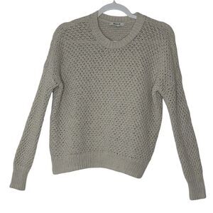 Madewell Pullover Sweater‎ Women XXS Cream French Quarter Open Knit Minimalist